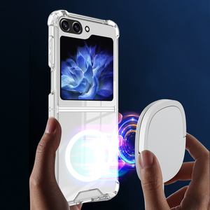 Couverture de téléphone hybride transparente en TPU PC pour Samsung <span class=keywords><strong>Galaxy</strong></span> Flip <span class=keywords><strong>6</strong></span> 5 étui anti-choc pliant Z Flip <span class=keywords><strong>6</strong></span> étui magnétique transparent - Product Image 5