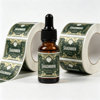 Étiquette autocollante en vinyle durable imprimée sur mesure, personnalisée pour les flacons cosmétiques, emballage de soins de la peau, surface laminée imperméable