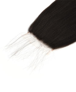 5*5 Yaky textura Real Invisible HD Cierre de encaje brasileño virgen Remy máquina de cabello extensión de tejido de trama Doble - Product Image 6