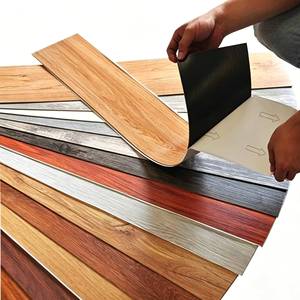 Dalles de sol en PVC de luxe autocollantes couleur personnalisée, imperméables, aspect pierre, marbre, grain de bois, revêtement de sol vinyle LVT - Product Image 1