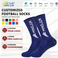 Chaussettes de football personnalisées pour adultes avec protège-tibias intégrés, coussinets antidérapants, broderie du logo de l'équipe, antibactériennes et séchage rapide