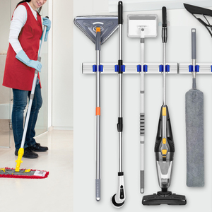 알루미늄 차고 훅 벽 정리대 홀더, 대걸레 빗자루 홀더, 정원 차고 도구 정리대 벽걸이 수납 랙 - Product Image 5