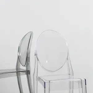 Groothandel Moderne Armloze Stapelbare Bruiloft Feest Plastic Kristal Acryl Transparant Clear Ghost Stoel Voor Evenement