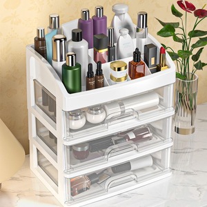 Cosmetic Storage <b>Box</b> With Drawers Transparent Plastic <b>Makeup</b> Organizer For Desk Bathroom 10-20 L Capacity Simple Style - Product Image 4