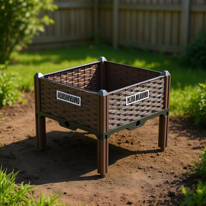 Jardinière surélevée DB 40 cm carrée, légère, en plastique, pour la plantation de légumes, d'herbes et de fleurs en extérieur - Product Image 2