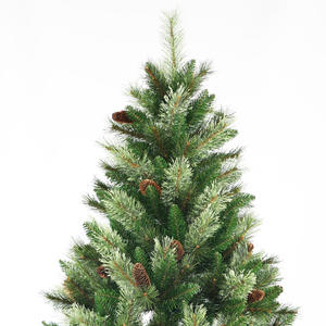 工場卸売環境にやさしい非点灯混合PVC & カシミアハードニードル7.5フィート225 Cmクリスマスツリーとパインコーン - Product Image 2