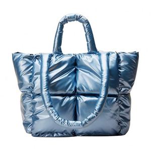 2026 Designer Quilted Women's Padded <b>Tote</b> Luxury Winter <b>Nylon</b> Cotton Crossbody Handbag Two Open Shoulder Shopping <b>Bag</b> - Product Image 4