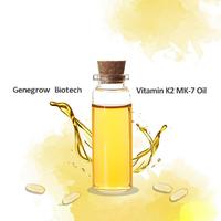 Vitamine K2 (MK-7) de haute qualité, huile de synthèse ALL-TRANS, 0,2% 1% 10%, améliorant la nutrition, favorise l'absorption du calcium, matière première