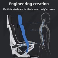 Ensemble chaise de bureau et table de jeu ergonomique avec accoudoirs en maille 4D, dossier inclinable confortable, réglage en hauteur et repose-pieds