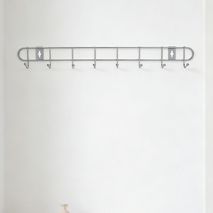 Stainless Steel Wall Mounted Coat Hooks Rectangle 10 Hangers Rust Resistant Minimalist Design For Home Kitchen Bathroom Storage - Product Image 4