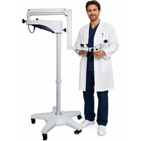 Floor Standing ENT Dental Ophthalmic Surgical Microscope LED Coaxial Light 5 Star Base Mobile Microscope