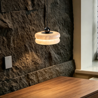 Lustre de chevet en albâtre espagnol, style minimaliste italien, lumière de luxe décorative, ambiance de chambre à coucher