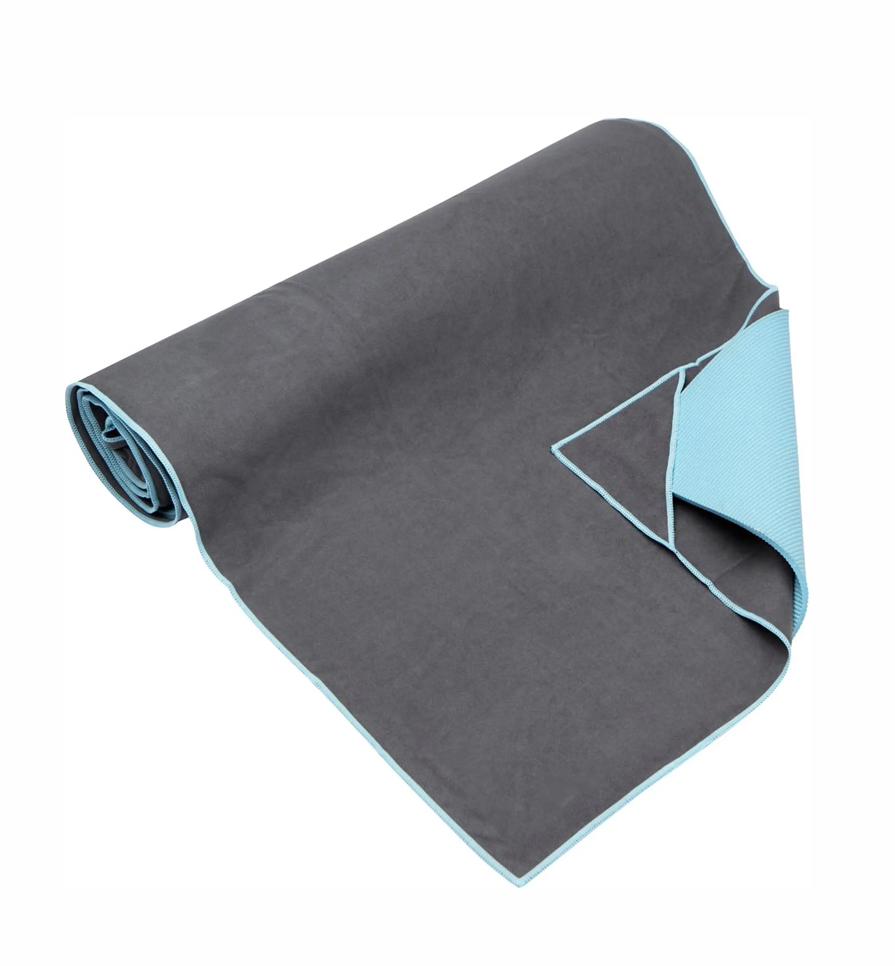 Eco-friendly microfiber non slip grip yoga fitness sports towel with custom stay-put corner pocket