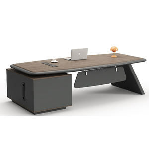 Minimalist Modern L-shaped Wood Executive <b>Desk</b> Set with Side Table Premium Feel for Home Office and Commercial Use - Product Image 5