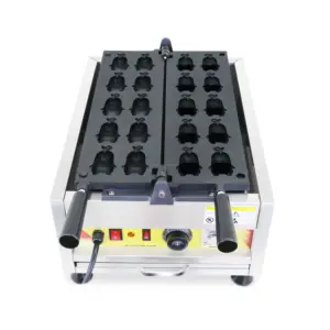 Máquina automática de hierro para hacer waffles con forma de pato y dibujos animados, máquina para hacer gofres, uso comercial