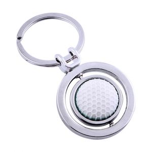 Porte-clés créatif rotatif à 360 degrés en alliage de zinc léger, thèmes basketball, football, golf, 3D, cadeau commémoratif, logo personnalisable - Product Image 4