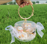 Boîte à fleurs de mariage ronde transparente en acrylique de luxe avec couvercles, boîtes à bonbons, boîte à bijoux en acrylique transparent