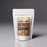 Sachets debout en papier d'artisanat kraft brun blanc zip-lock Doypack personnalisé de qualité alimentaire Sacs d'emballage à fermeture éclair en poudre pour thé et café