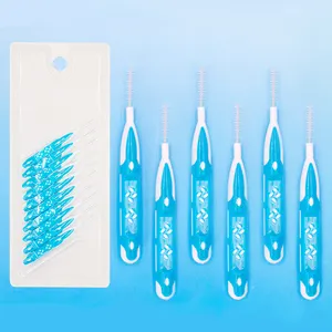 Fabbrica che vende spazzola interdentale produttore di plastica I tipo ortodonzia bretelle spazzola interdentale sfusa