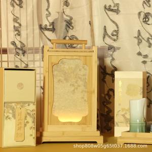 <b>Bamboo</b> Lantern Style Mooncake Box Rectangle Natural <b>Wood</b> Color Handmade <b>Packaging</b> For Pastry Tea Gift Box 0703 - Product Image 2