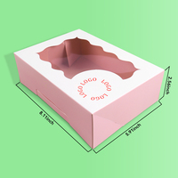 Vente Chaude Boîte en Papier Rose avec Fenêtre à Design Personnalisé pour Donuts, Boulangerie, Gâteaux, Tartes, Biscuits, Desserts à Emporter – Emballage