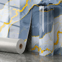 Papier adhésif effet marbre veiné or brillant pour salle de bain, salon, chambre à coucher, décoration murale, vente en gros