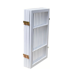 Barrière pour chien robuste et durable, pliable, en bois d'acacia, clôture en bois portable pour l'intérieur ou l'extérieur - Product Image 4