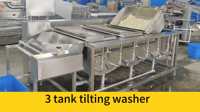 Drie-tank wortelnoedel pasta vlees groente was- blancherings- kook- en koelmachine