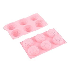 Flower Shape Silicone Cake Mold 6-Cavity Pink Baking Utensils DIY Cake Tools - Product Image 1