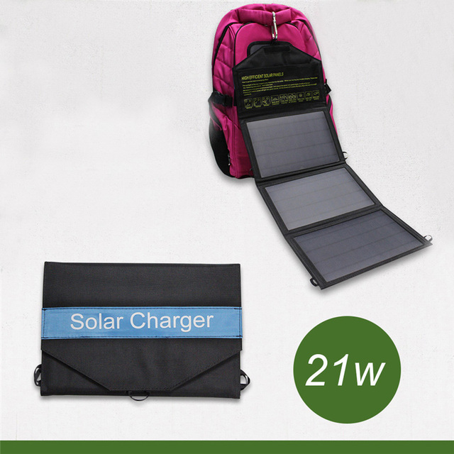 14W 21W 28W 30W 60W 100W 200W Outdoor Portable Foldable Monocrystalline Solar Panel Charger 600D Waterproof Fabric 21%