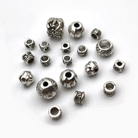 Perles tubulaires DIY personnalisées, Runes Viking, en alliage de zinc, Breloques intercalaires Hip Hop, Perles argentées pour la fabrication de bracelets, Vente en gros
