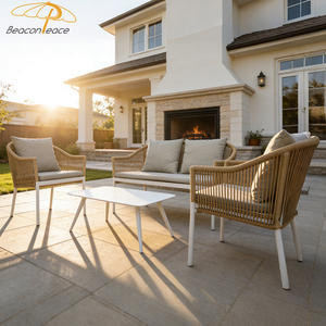 Conjunto de Sofás de Patio Comerciales, Muebles de Exterior, Conjunto de Sofás de Ratán Pequeños y Económicos para <span class=keywords><strong>Jardín</strong></span> - Product Image 4