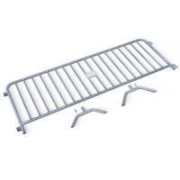 Barrière de contrôle des foules en métal portable, clôture temporaire pour la gestion des files d'attente lors d'événements, de concerts et de stades