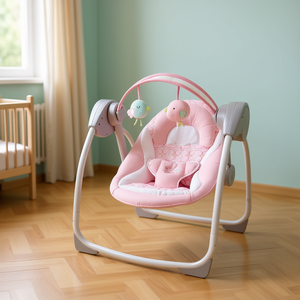 Columpio para Bebés Color Rosa con Respaldo Ajustable y 3 Velocidades - Product Image 2