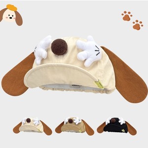 Cute Cartoon Dog Ear <b>Hat</b> Beige <b>Khaki</b> Black Adjustable Shade Cap Casual Japan Style Octagonal <b>Hat</b> - Product Image 3