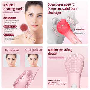 New Arrival <strong>Electric</strong> Face Cleansing Brush Waterproof Soft Silicone Face Scrubber Pore Cleaning Whitening <strong>Facial</strong> <strong>Massager</strong> - Product Image 3