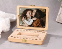 Boîte à dents en bois rectangle pour filles et garçons Boîte à dents en bois photo Boîte de rangement pour dents perdues pour enfants