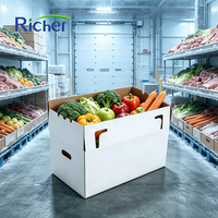 Boîte d'expédition en carton ondulé enduit de cire pour la livraison en chaîne du froid des aliments frais en e-commerce, carton d'expédition étanche pour les fruits de mer et la viande