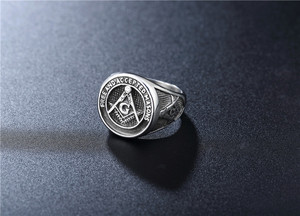 Anello Massonico Vintage in Acciaio Inossidabile di Alta Qualità per Uomo, Modello Master <span class=keywords><strong>Mason</strong></span> - Product Image 4