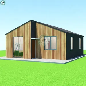 50sqm 2 Bedroom Prefab Home with Kitchen & Bath Prefab Wooden House Kits with Double Pitch Roof in Sri Lanka