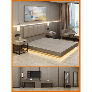 Hotel Furniture Standard Room Full Set Hotel-Grade King-Size <b>Beds</b> Apartment Guest Rooms Customized Eco-Friendly - Product Image 5