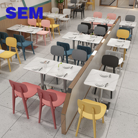Ensemble de tables et chaises de salle à manger commerciales modernes chinoises SEM pour restaurant de restauration rapide, mobilier de restaurant commercial