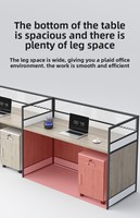 Système de poste de travail de bureau au design moderne Mobilier de bureau pour le personnel avec poste de travail élégant en bois et acier autoportant
