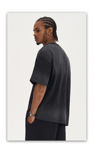 Camiseta de hombre de algodón 260G con lavado ácido y tie-dye, corte holgado oversize, estilo streetwear americano, novedad de verano 2026 - Product Image 6