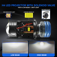 Brieyes Nouveau Phare LED H4 Super Lumineux 85W avec Mini Lentille Projecteur, Ampoule Antibrouillard, Feux de Route/Croisement, Plug&Play, Adaptation Universelle pour Voiture