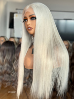 SHY 13x5 Perruque Lace Front HD sans colle Cheveux Humains Ligne de Cheveux Personnalisée Couleur Blond Platine Option Médicale Pré-épilée OEM ODM