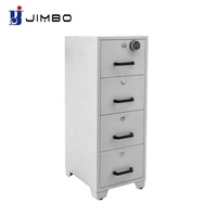 JIMBO Diskon Besar-besaran Lemari Arsip Penyimpanan 4 Laci Vertikal Tahan Api Logam