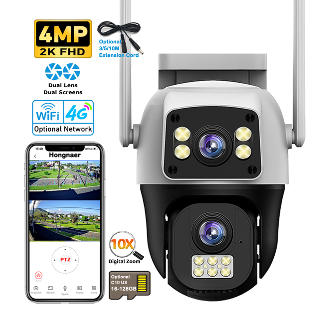 V380 Pro 4MP Indoor Wireless Wifi CCTV IP Camera Dual Lens Dual Screens Motion Detection Two Way Audio Ptz Security