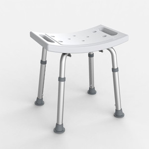 Tabouret de douche en alliage d'aluminium 51x31cm blanc, hauteur réglable, équipement de sécurité pour salle de bain pour personnes âgées - Product Image 2
