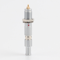 Mini connecteur FGG.00B.302, motif riz, en laiton chromé, fiche autobloquante push-pull